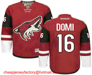 #16 Arizona Coyotes Max Domi Authentic Jersey - Men's Burgundy Red Reebok NHL