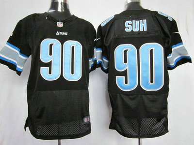 Nike Detroit Lions 90 Ndamukong Suh Suh Black 2012 Nike NFL Elite Jerseys