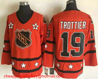 1972-81 NHL All-Star #19 Bryan Trottier Orange CCM Throwback Stitched Vintage Hockey Jersey