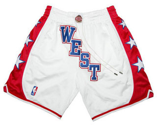 2004 All-Star West Shorts (White) JUST DON By Mitchell & Ness