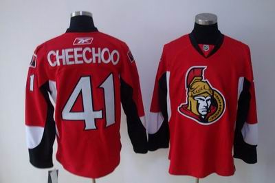 Jonathan Cheechoo 41 Ottawa Senators Red Hockey Jerseys
