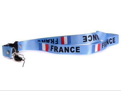 2011-2012 France Soccer Logo Lanyard Keychain Light Blue