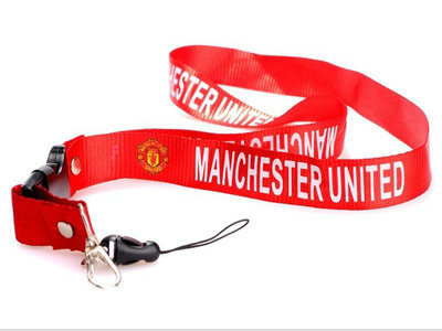 2011-2012 Manchester United Soccer Logo Lanyard Keychain Red