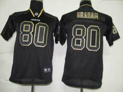 Nike New Orleans Saints 80 Jimmy Graham Lights Out Black Elite Kids Jerseys