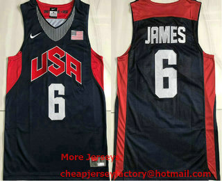 2012 Olympics Team USA #6 LeBron James Revolution 30 AU Blue Jersey