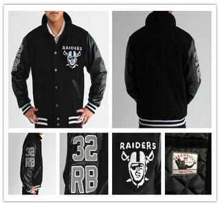 2013 New NFL Oakland Raiders #32 M.Allen Authentic Wool Throwback Jacket