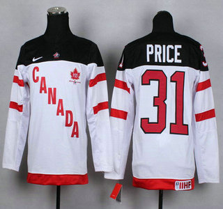 2014-15 Team Canada #31 Carey Price White 100TH Kids Jersey