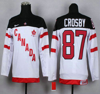 2014-15 Team Canada #87 Sidney Crosby White 100TH Kids Jersey