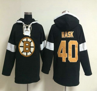 2014 Old Time Hockey Boston Bruins #40 Tuukka Rask Black Hoody
