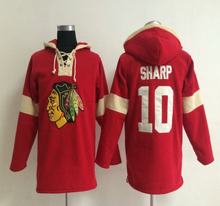 2014 Old Time Hockey Chicago Blackhawks #10 Patrick Sharp Red Hoody