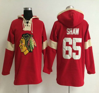 2014 Old Time Hockey Chicago Blackhawks #65 Andrew Shaw Red Hoody