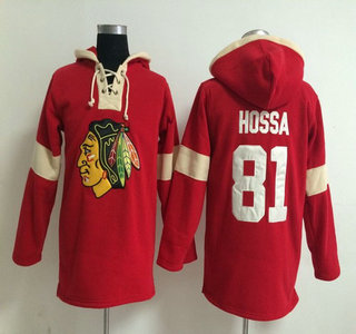 2014 Old Time Hockey Chicago Blackhawks #81 Marian Hossa Red Hoody