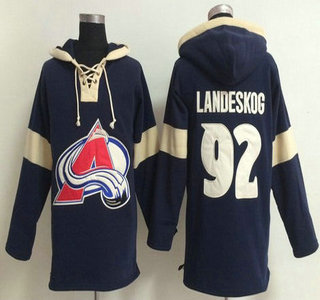 2014 Old Time Hockey Colorado Avalanche #92 Gabriel Landeskog Navy Blue Hoody