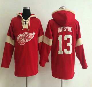 2014 Old Time Hockey Detroit Red Wings #13 Pavel Datsyuk Red Hoody
