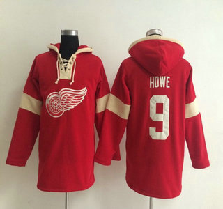 2014 Old Time Hockey Detroit Red Wings #9 Gordie Howe Red Hoody