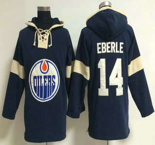 2014 Old Time Hockey Edmonton Oilers #14 Jordan Eberle Royal Blue Hoody