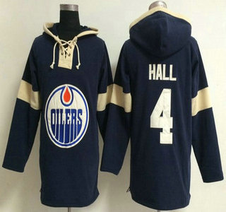 2014 Old Time Hockey Edmonton Oilers #4 Taylor Hall Navy Blue Hoody