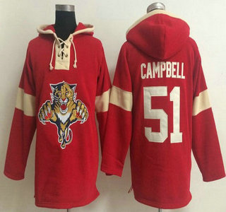 2014 Old Time Hockey Florida Panthers #51 Brian Campbell Red Hoody