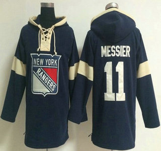 2014 Old Time Hockey New York Rangers #11 Mark Messier Navy Blue Hoody