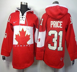 2014 Old Time Hockey Olympics Canada #31 Carey Price Red Hoody