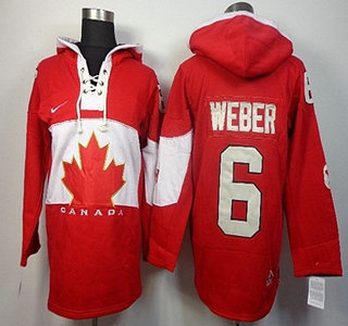 2014 Old Time Hockey Olympics Canada #6 Shea Weber Red Hoody