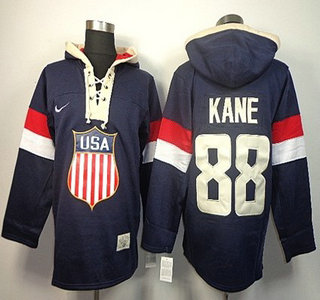 2014 Old Time Hockey Olympics USA #88 Patrick Kane Navy Blue Hoody