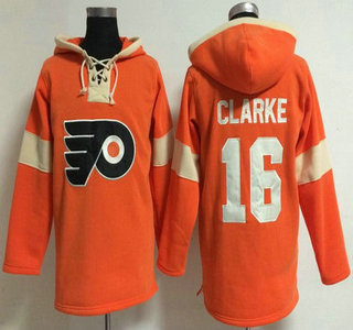 2014 Old Time Hockey Philadelphia Flyers #16 Bobby Clarke Orange Hoody