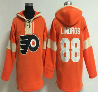 2014 Old Time Hockey Philadelphia Flyers #88 Eric Lindros Orange Hoody