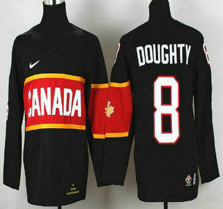 2014 Olympics Canada #8 Drew Doughty Black Kids Jersey