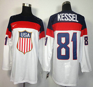 2014 Olympics USA #81 Phil Kessel White Jersey