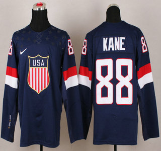 2014 Olympics USA #88 Patrick Kane Navy Blue Jersey