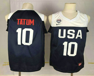 2019 FIBA Team USA #10 Jayson Tatum Navy Blue Nike Swingman Stitched NBA Jersey