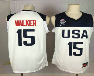 2019 FIBA Team USA #15 Kemba Walker White Nike Swingman Stitched NBA Jersey