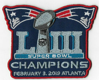 2019 NFL Super Bowl LIII Champions New England Patriots Championship Patch