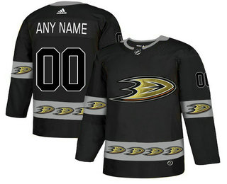 Anaheim Ducks Black Men's Customized Team Logos Fashion Adidas Jersey