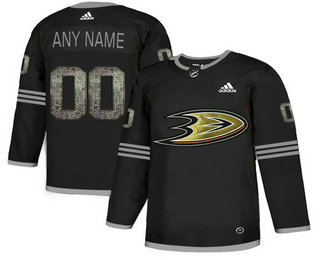 Anaheim Ducks Black Shadow Logo Print Men's Customized Adidas Jersey