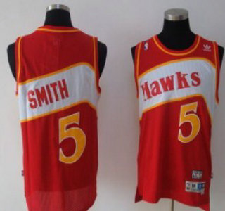 Atlanta Hawks #5 Josh Smith Red Hardwood Classics Soul Swingman Throwback Jersey