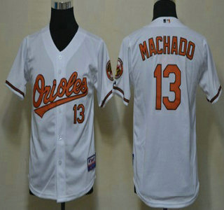 Baltimore Orioles #13 Manny Machado White Kids Jersey