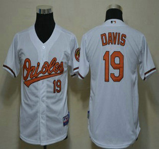 Baltimore Orioles #19 Chris Davis White Kids Jersey