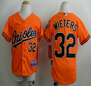 Baltimore Orioles #32 Matt Wieters Orange Kids Jersey