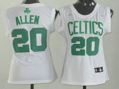 Boston Celtics 20 Ray Allen Revolution 30 Swingman White Womens Jersey