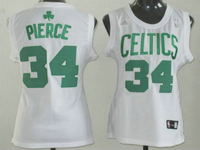 Boston Celtics 34 Paul Pierce Revolution 30 Swingman White Womens Jersey