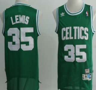 Boston Celtics #35 Reggie Lewis Green Hardwood Classics Soul Swingman Throwback Jersey