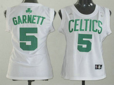 Boston Celtics 5 Kevin Garnett Revolution 30 Swingman White Womens Jersey
