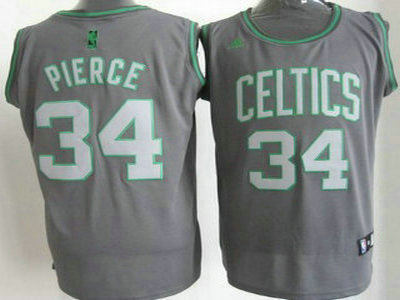 Boston Celtics 34 Paul Pierce Gray Shadow Jersey
