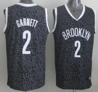 Brooklyn Nets #2 Kevin Garnett Black Leopard Print Fashion Jersey