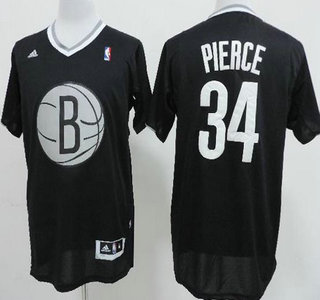 Brooklyn Nets #34 Paul Pierce Black Black Revolution 30 Swingman Jersey 2014 Christmas Style