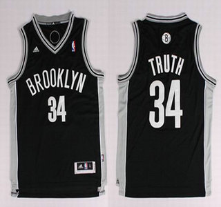 Brooklyn Nets #34 Pierce Truth Nickname Black Revolution 30 Swingman Jersey