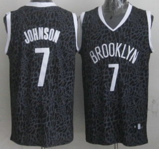 Brooklyn Nets #7 Joe Johnson Black Leopard Print Fashion Jersey