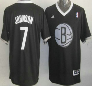 Brooklyn Nets #7 Joe Johnson Black Revolution 30 Swingman Jersey 2013 Christmas Style